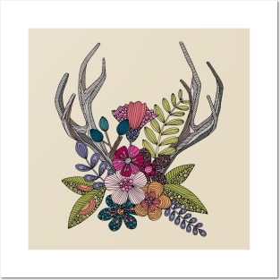 Boho antlers Posters and Art